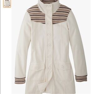 Prana Rowen Jacket – Ivory & Brown | Women’s Size‎ Large (Fits Like Medium)